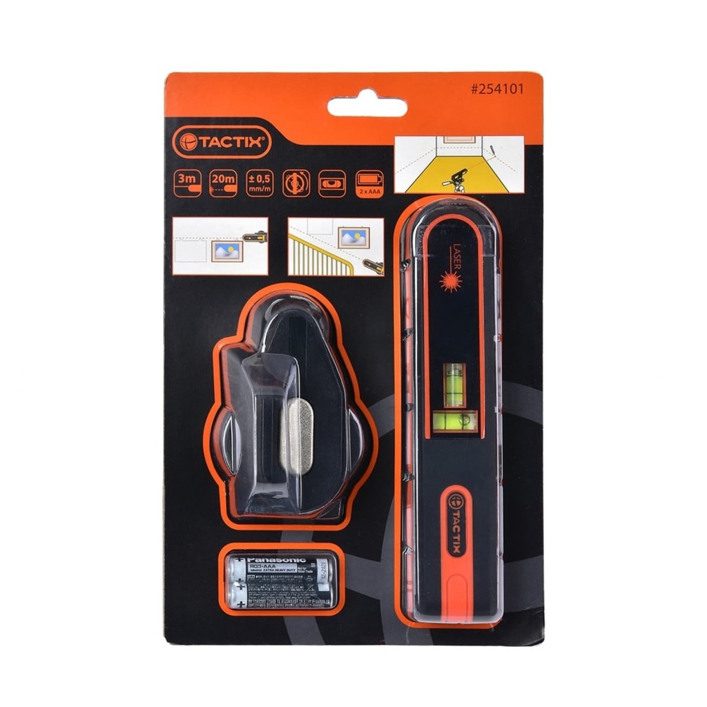 TACTIX Combination Point & Line Laser Level - Alat Pengukur Jarak Laser Multifungsi
