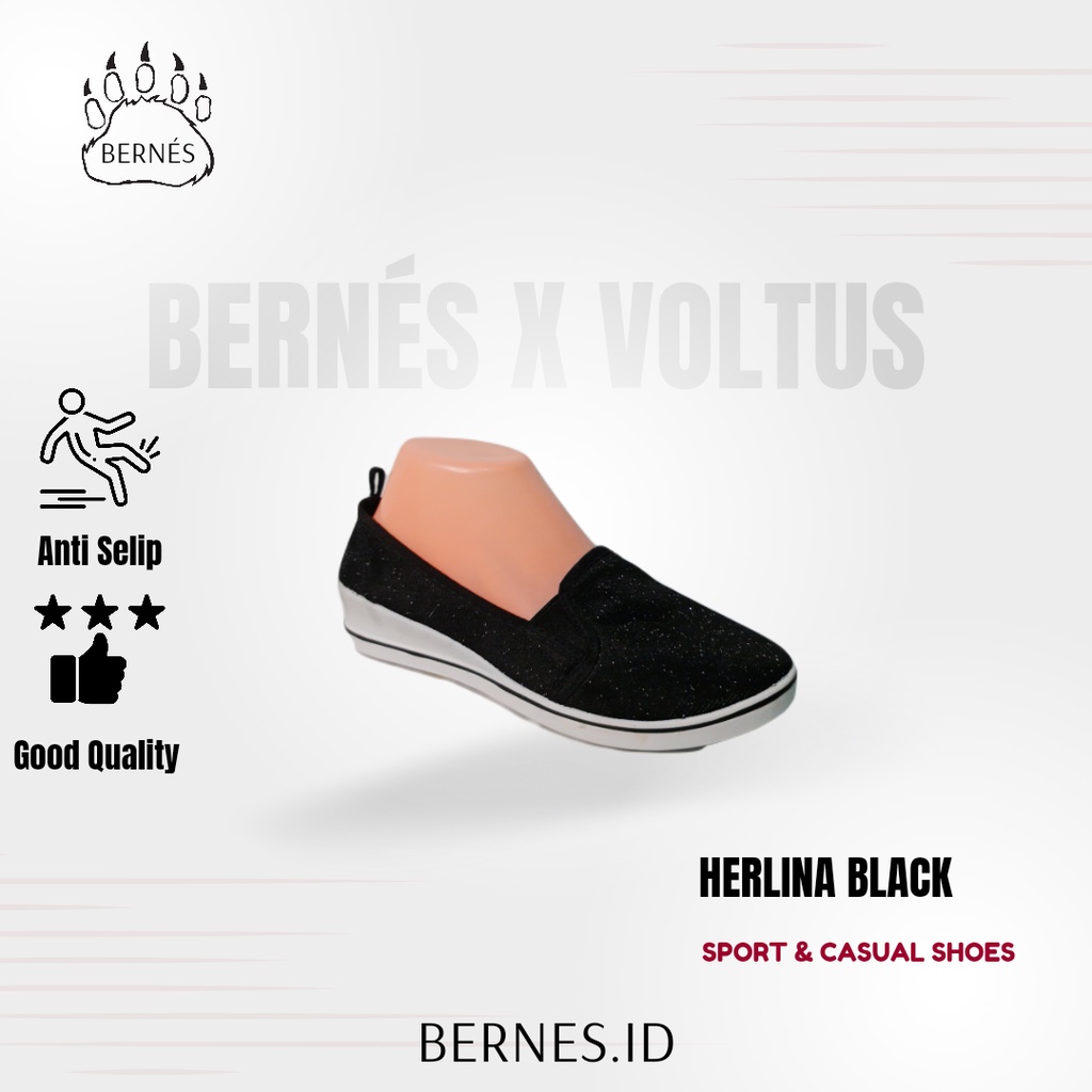 Sepatu wanita VOLTUS Herlina Slip on hitam