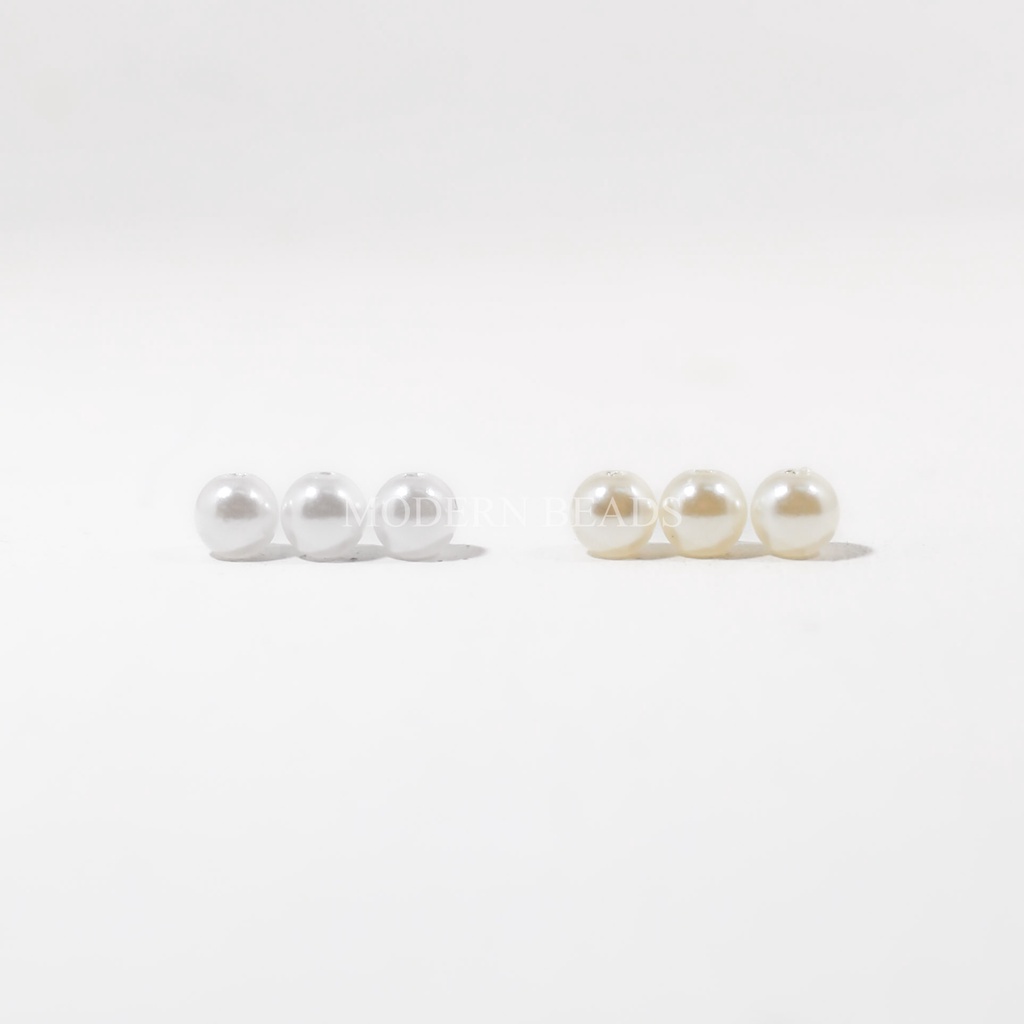 [1/2 PON] Mutiara Jepang / Payet Mote Manik Jepang Bulat  Kw 1 / Kw A / Grade A 3mm 4mm 6mm 8mm Warna Putih, Broken White