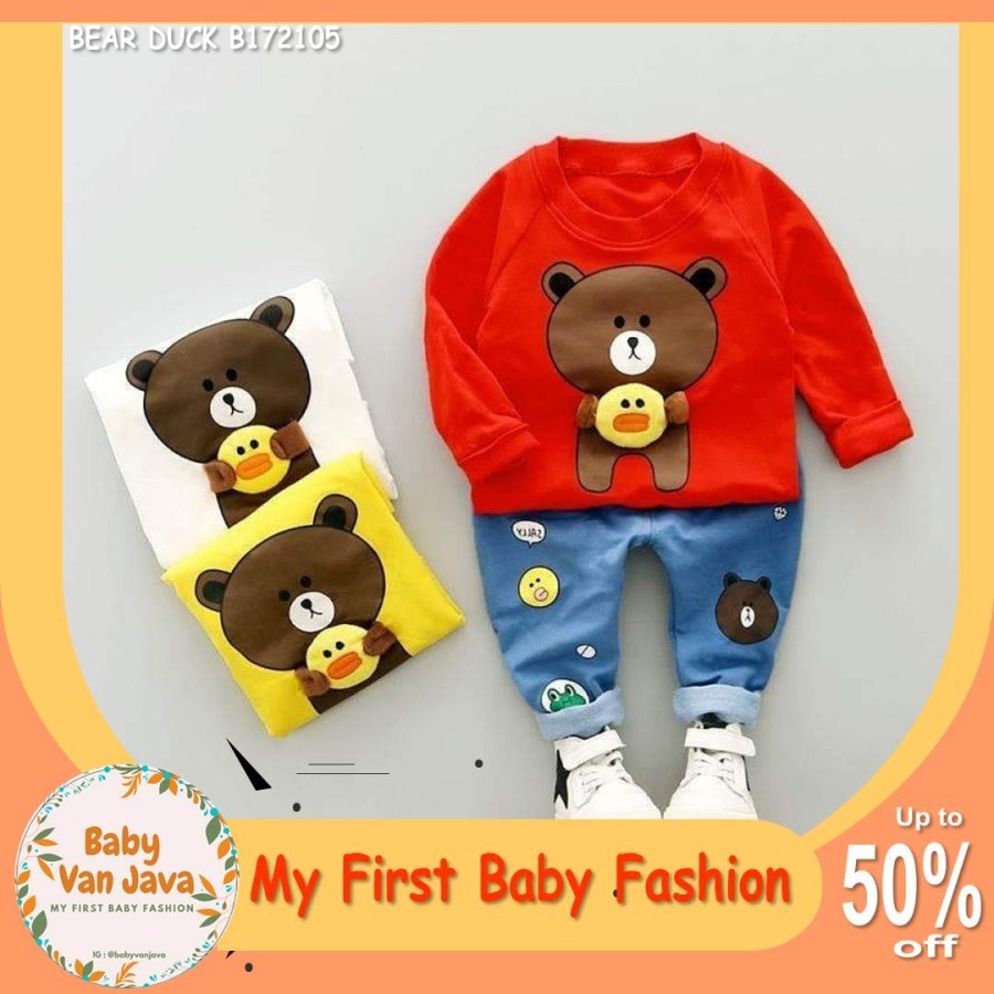 Baju Anak Laki Laki Setelan Kaos Baju Bayi Star - Bear Duck (1 Tahun - 3 Tahun)