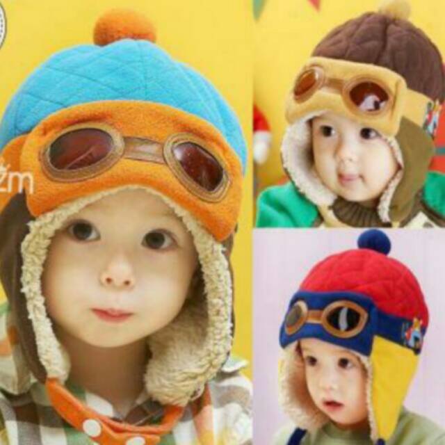 Topi Bayi Profesi Pilot Hat Baby Korean