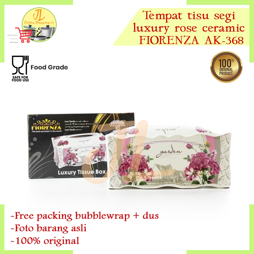 tempat tissue tebal motif rose FIORENZA AK-368