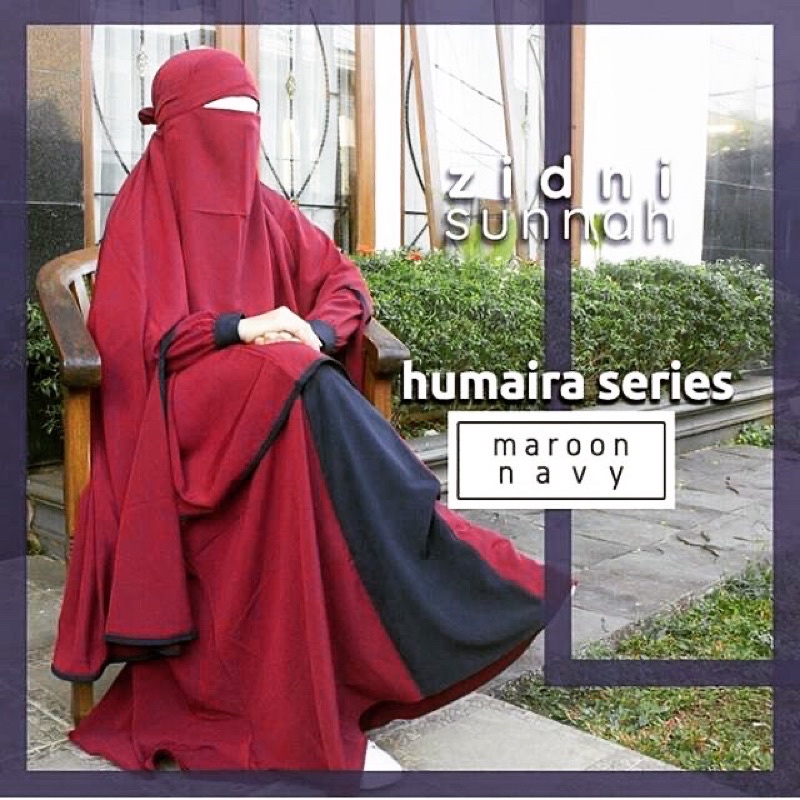 Gamis set khimar Humaira Maroon Zidni