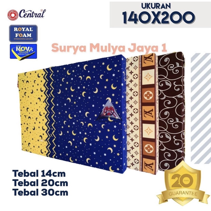 Kasur Busa Central Foam & Royal Foam BERGARANSI uk 140x200 Kasur NO.2 Super Nova Yellow bukan INOAC 
