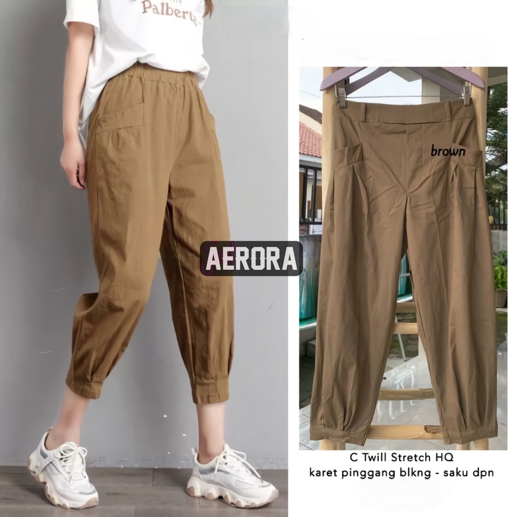 Gocha Celana Baggy Verde Pants Panjang Wanita Korean Style Kekinian Jumbo Bahan Premium Katun Import Terbaru Lp 70-105 P 82 Allsize
