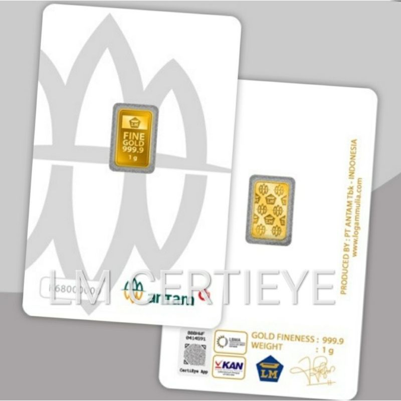 EMAS LOGAM MULIA LM ANTAM 1G 1GR 1 GRAM CERTIEYE PRESS GOLD READY