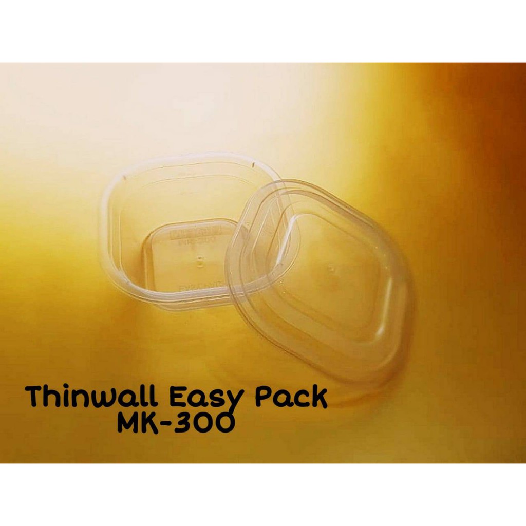 Kotak Makan Plastik MK 300 ml / Thin Wall 300 ml / Food Container - 25