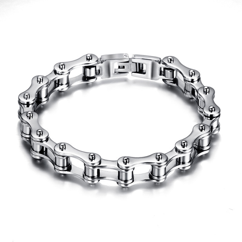 {LUCKID}Punk Stainless Steel Bracelet Men Biker Bicycle Motorcycle Chain Bracelets 8.5&quot;