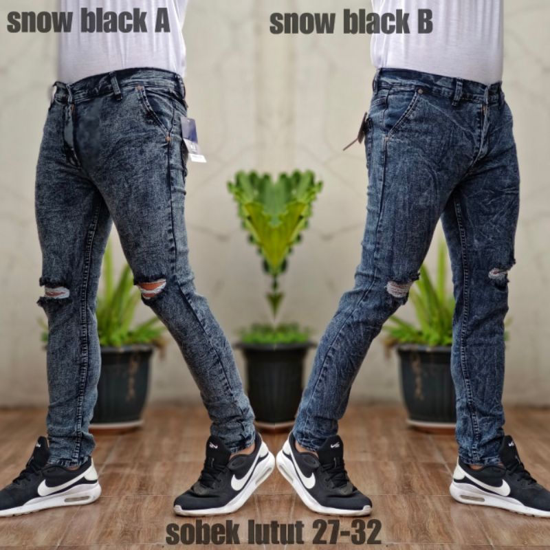Celana Jeans Pria-Sobek Lutut-Celana Jeans Skiny Yang Lagi Trendy