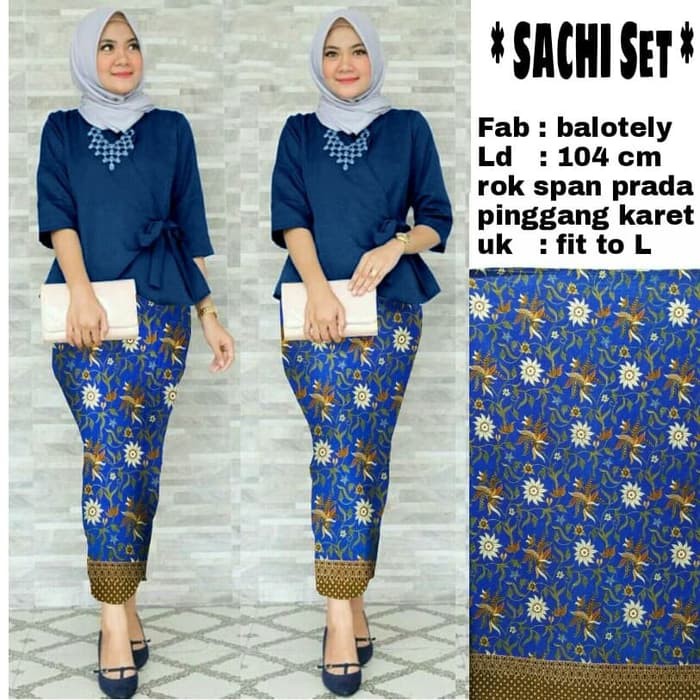 pakaian Gaun muslim ibu islami TFSW12 SACHI SET/STELAN BATIK/SETELAN MUSLIM - MUSTARD untuk pesta ke