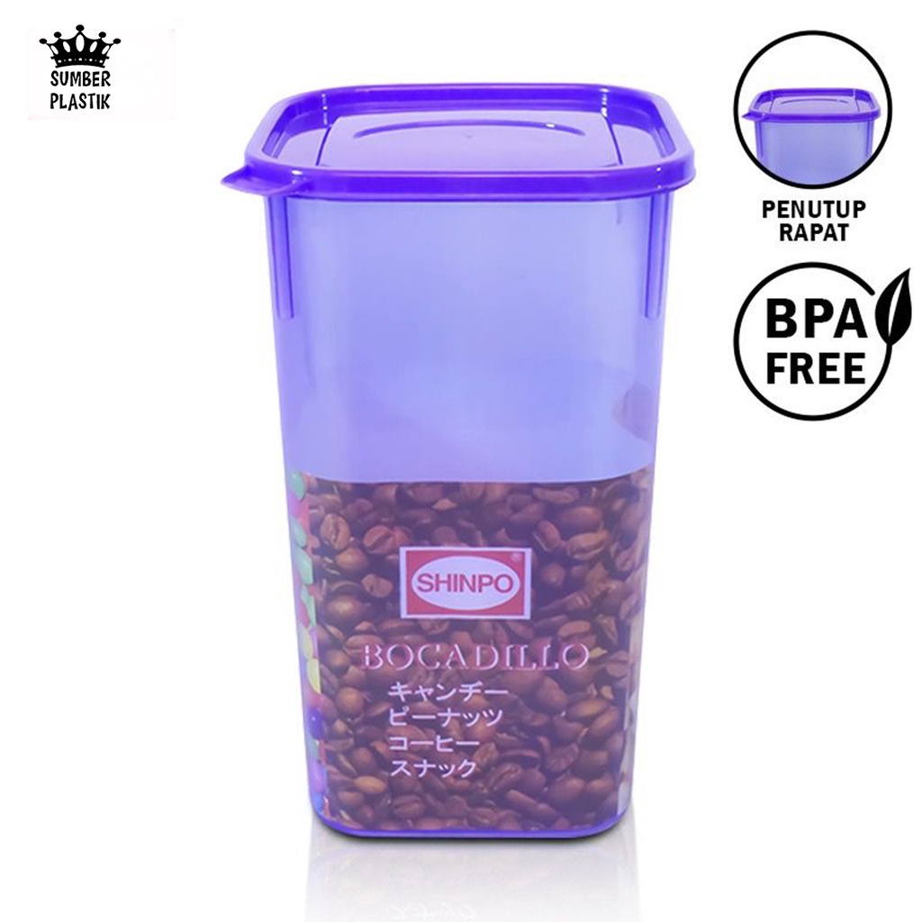 SHINPO Toples Plastik Ukuran 4 liter Tempat Cemilan Boccadillo Food Storage BPA FreeSPO-SIP-304 XL