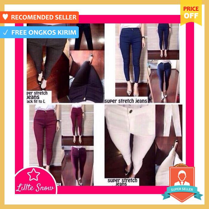 Celana Jegging Sobek Satu 501 Celana Wanita 501 Putih