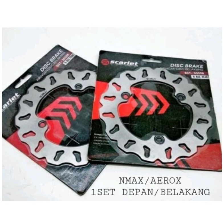 Disc Scarlet Original - Piringan Cakram Set Depan/Belakang Variasi Nmax 155 Old New Diameter 230mm