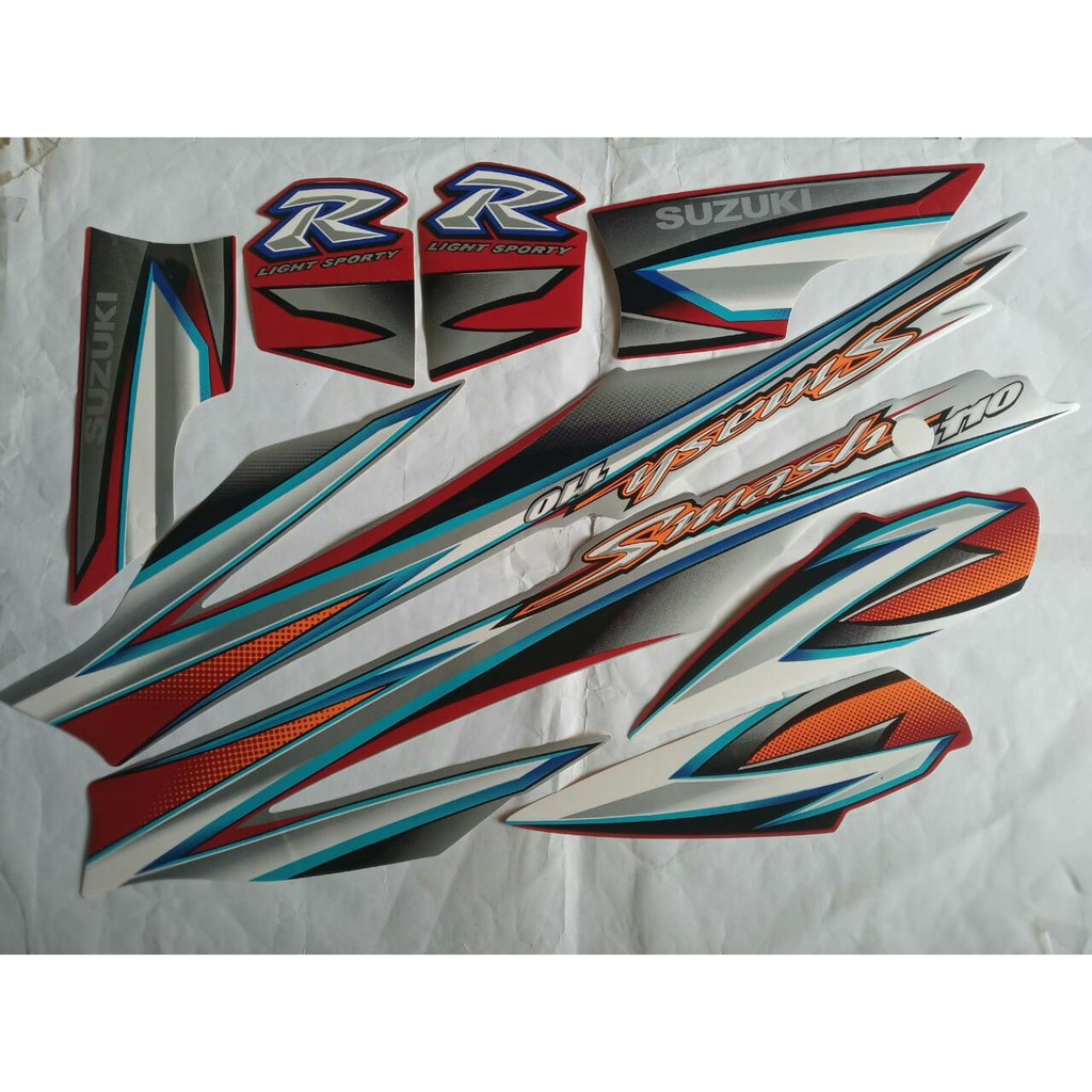 stiker striping suzuki smash 110 2006 merah