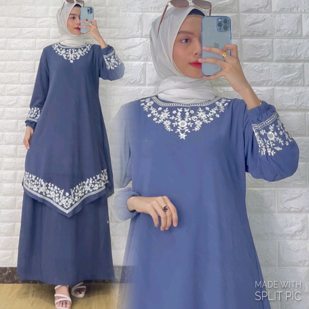 GAMIS JASMINE  MELAYU BORDIR  PREMIUM BRAND RAIHANAH BY PM COLLECTION