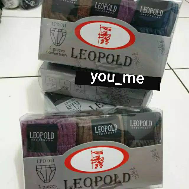 Celana dalam pria merek LEOPOLD 3pcs / UK M