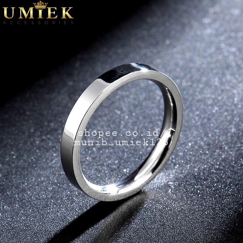 Cincin Pria Wanita Titanium silver putih polos cowok cewek cowo cewe couple kawin tunangan nikah
