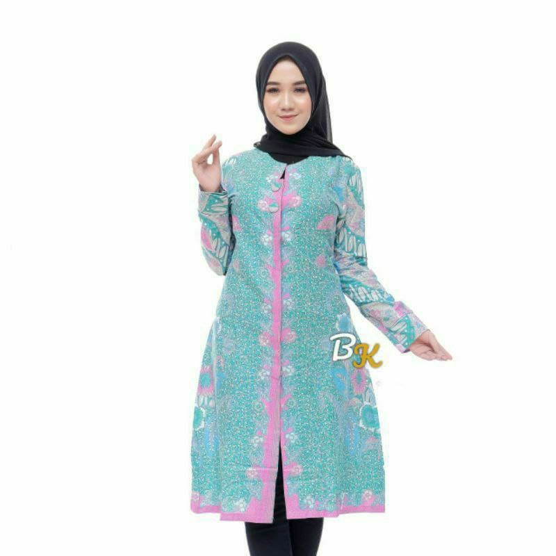 BAJU BATIK WANITA MODERN BATIK KATUN SOFT BATIK KANCING DEPAN NS