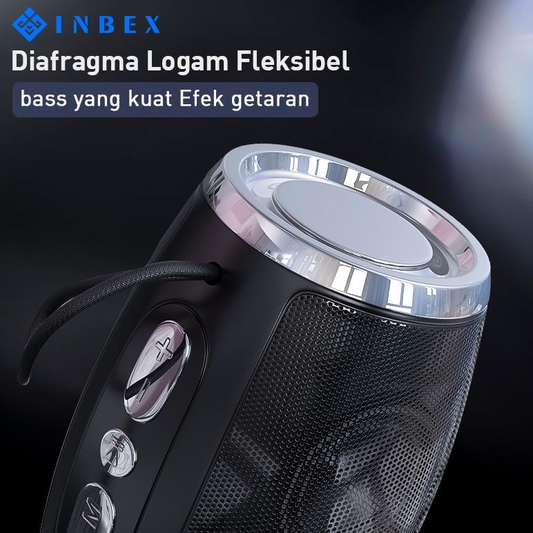 "KIR. 99858" 【NEW】INBEX Speaker Bluetooth Bass S4 Super Bass Mini Stereo Hi-Fi Sound Portable Portab