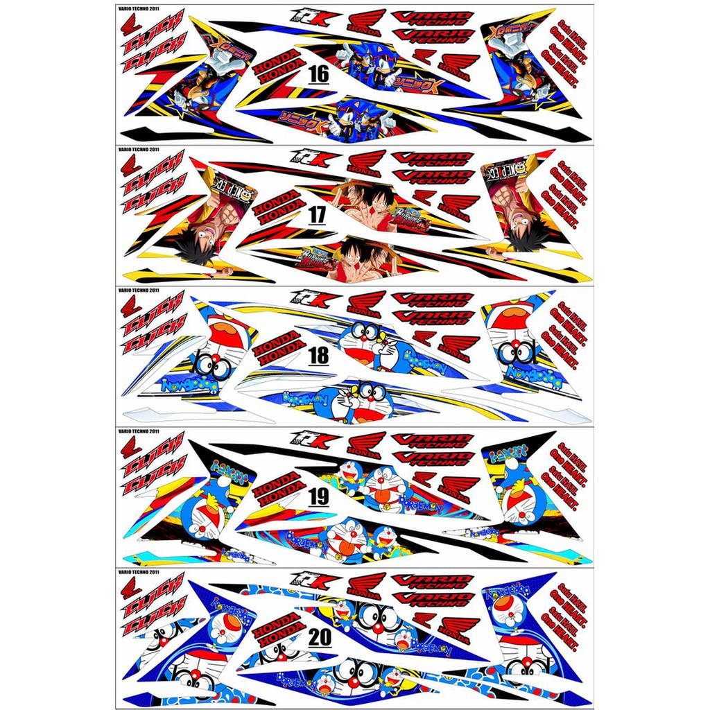 Sticker Striping Variasi Animasi Vario 110 Techno / Cbs 2009-2011 f1163