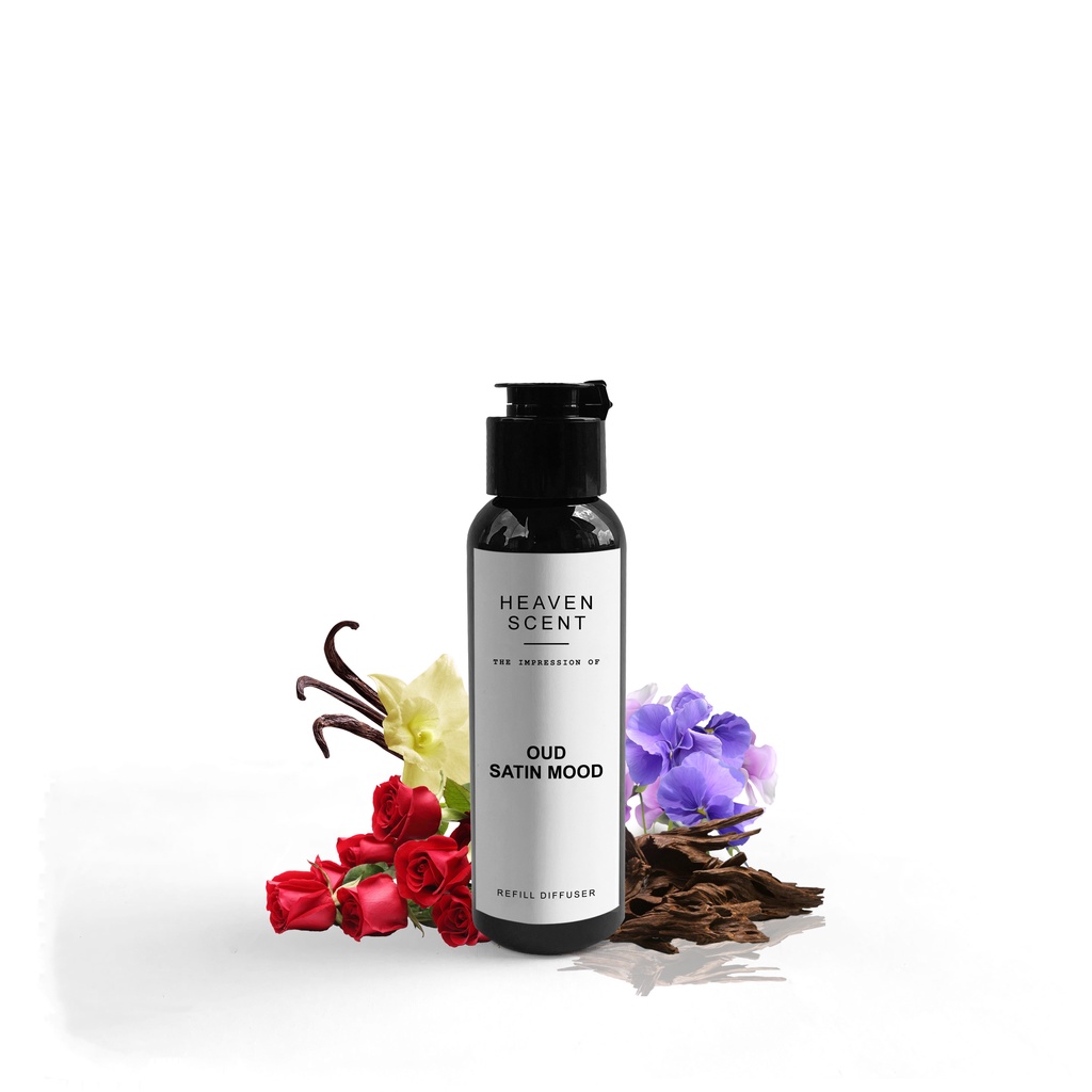 HEAVEN SCENT Refill Luxury Reed Diffuser 100 ml - Pengharum Ruangan Aromaterapi Inspired by Fragrance-BR540 Oud Satin