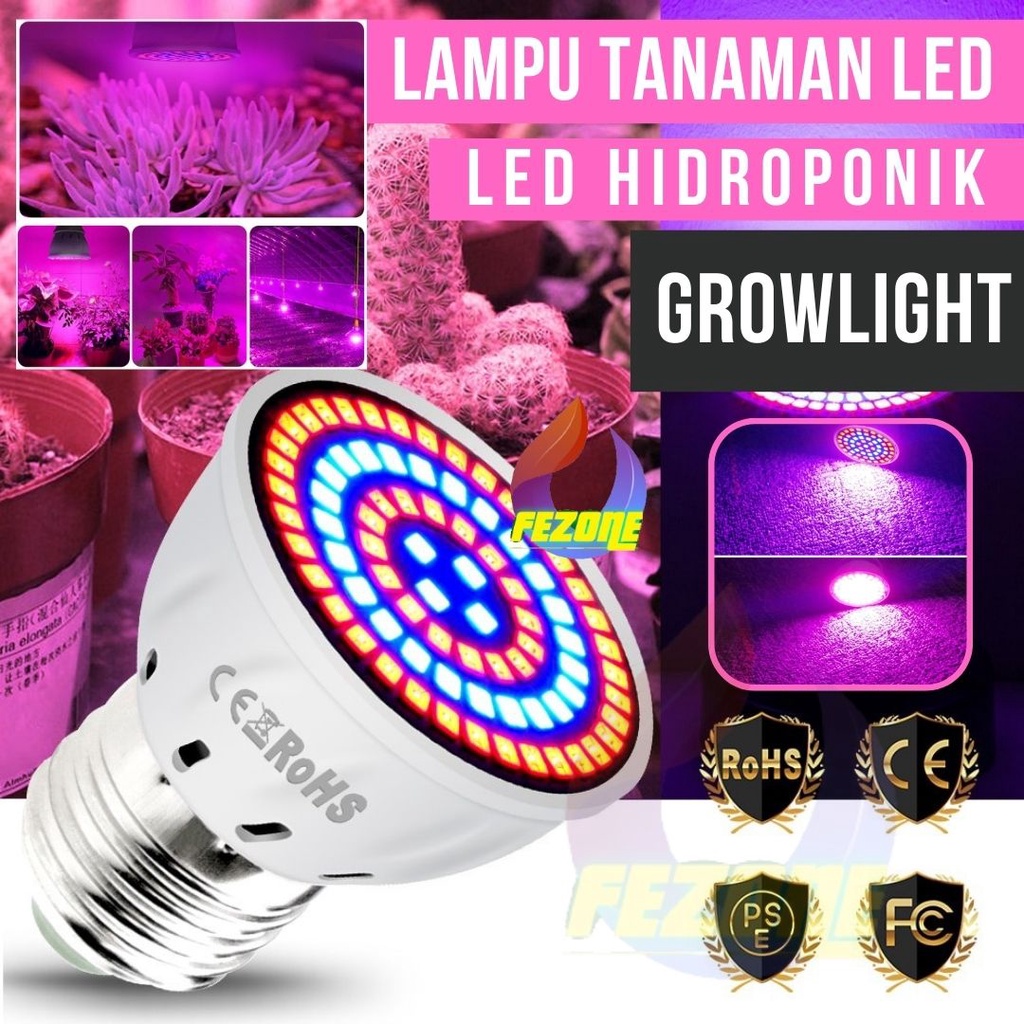 Lampu Penumbuh Tanaman Hidroponik 12W 80 LED FEZONE