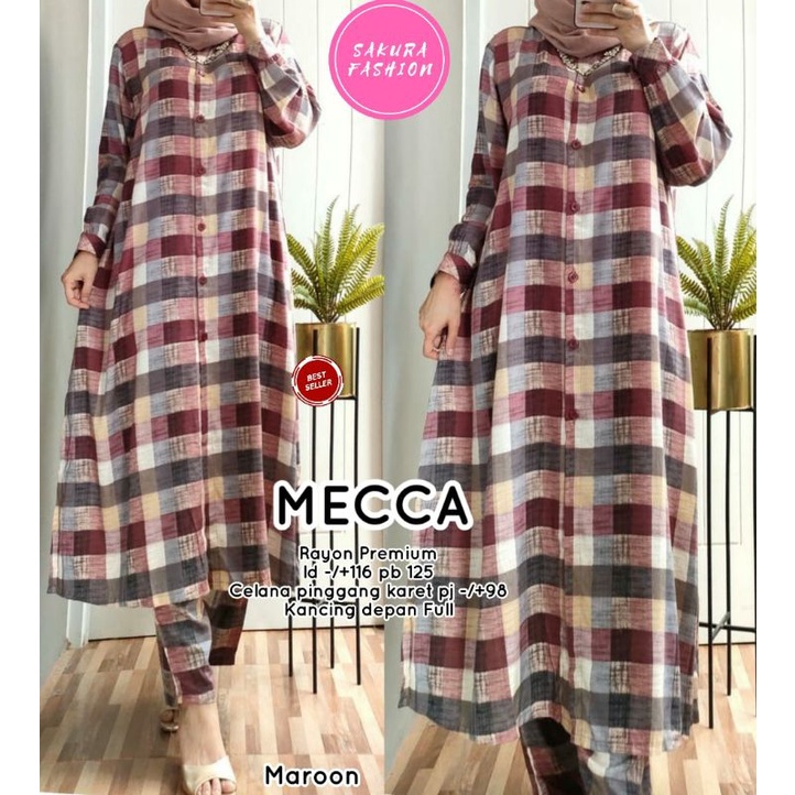 MECCA ONE SET LONG TUNIK JUMBO RAYON PREMIUM ALLSIZE FIT TO XXL