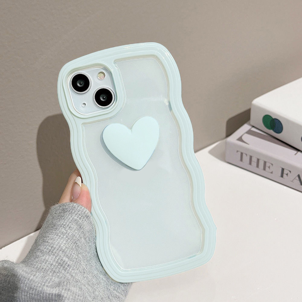 Soft Case TPU Motif Hati 3D Warna Permen Untuk iPhone 11 13 12 14 Pro X XS XR 8 7 6 Plus