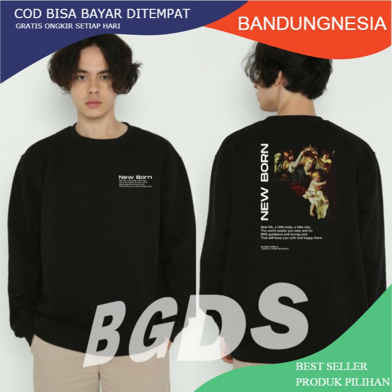 CREWNECK PRIA ORIGINAL BGOODS NEWBRON || SWEATER CREWNECK PRIA DAN WANITA
