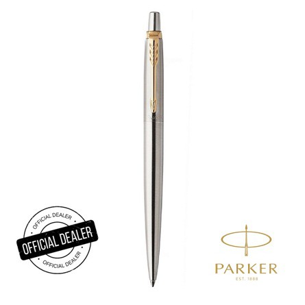

Pulpen PARKER JOTTER SS Stainless Steel Gold Trim Original Resmi