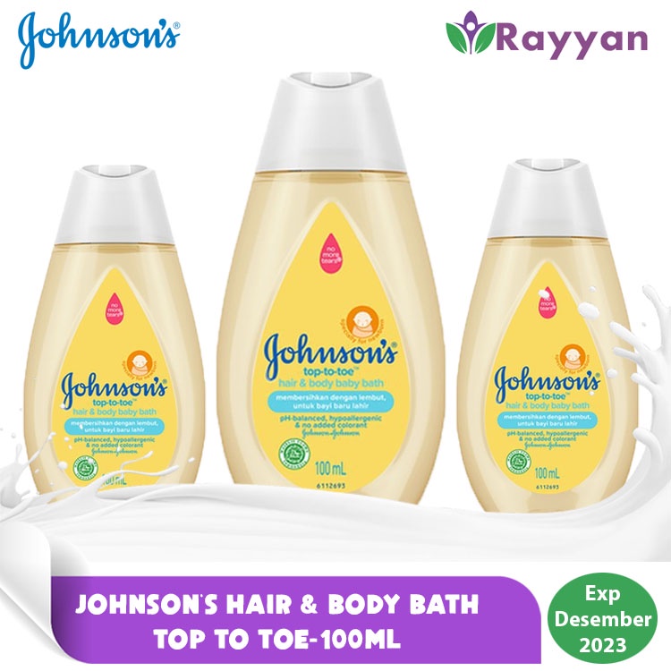 Johnson's Hair &amp; Body Wash Top To Toe 100 Ml Harum Wangi  | Sabun Cair Johnson's  Isi Ulang| Sabun Mandi Bayi