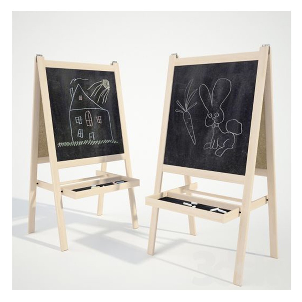 

MALA Papan Tulis Anak Blackboard dan Whiteboard 2 in 1, kayu