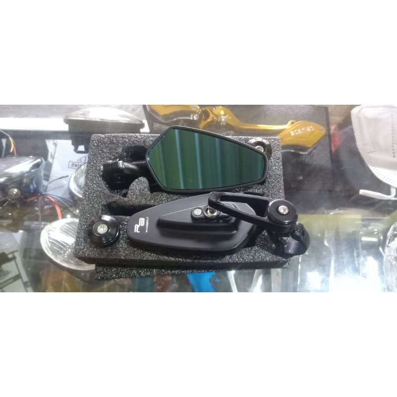 spion jalu oval kaca biru