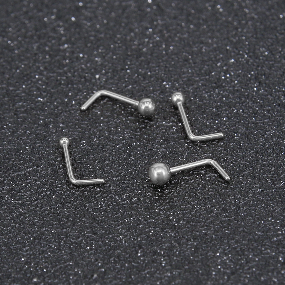 4pcs Cincin Tindik Hidung Bahan Stainless Steel 316l Anti Alergi Warna Emas Untuk Unisex