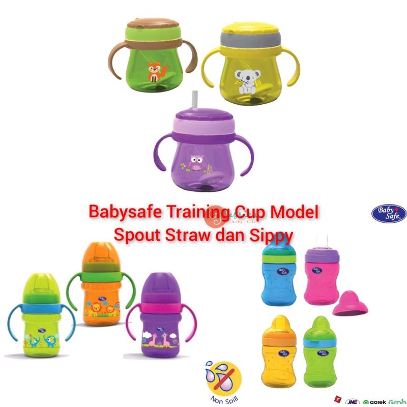 Babysafe Botol Training Cup Straw dan Sippy dengan Pemberat Sedotan Botol Minum Susu