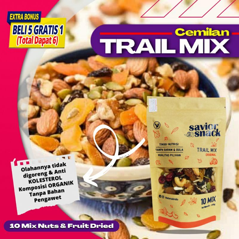 

Cemilan Trail Mix Savior Snack Makanan Sehat Untuk Diabetes Bebas Garam & Gula Tanpa Bahan Pengawet