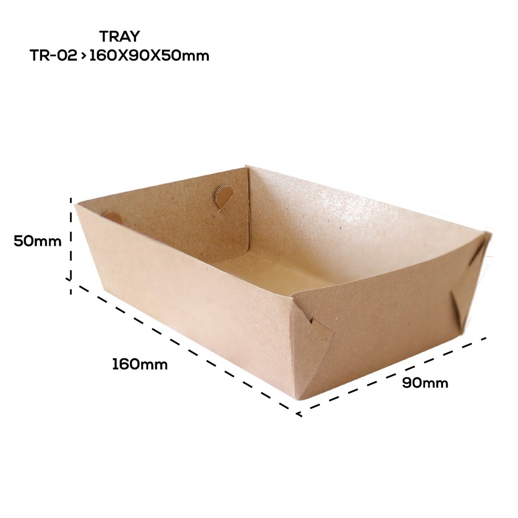 Tray Food Paper Tray Kertas Makan Food Tray  (TR2K2-16X9X5 Cm)