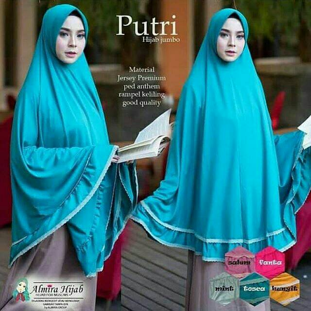 Hijab Jumbo Putri || Jilbab Jumbo Renda || Ori Mazea