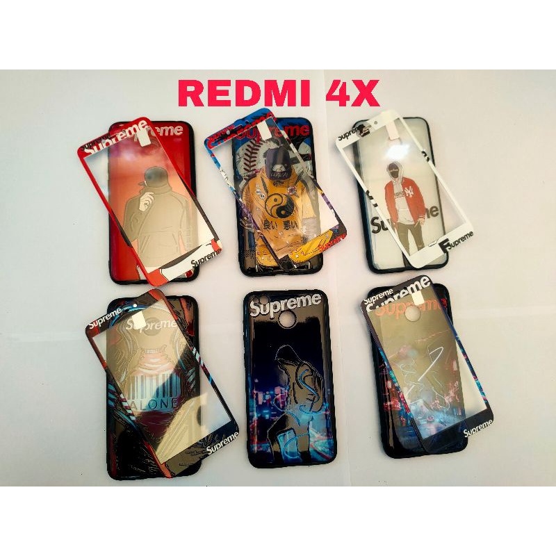 Softcase Xiaomi Redmi 4x supreme plus tempered glass 3D