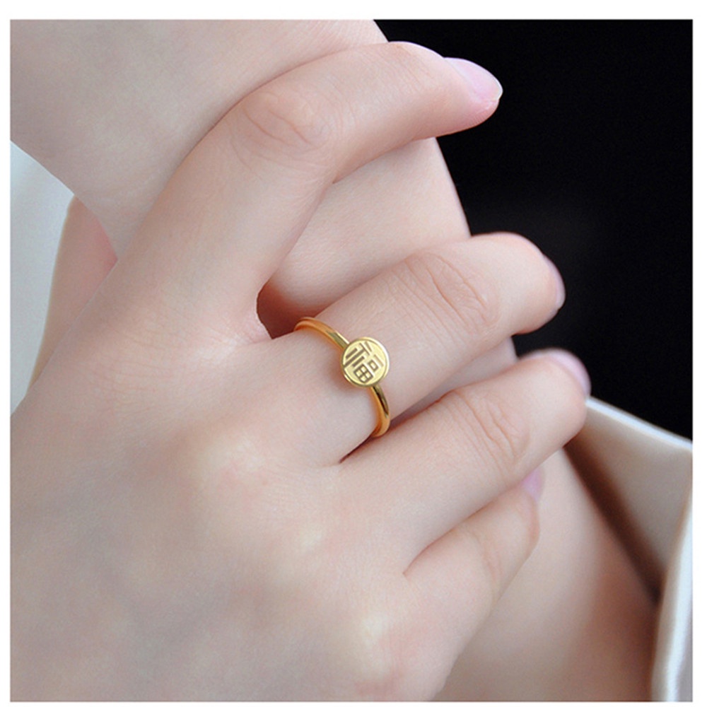 【COD Tangding】Fu Cincin Model Terbuka Gaya Cina Untuk Wanita