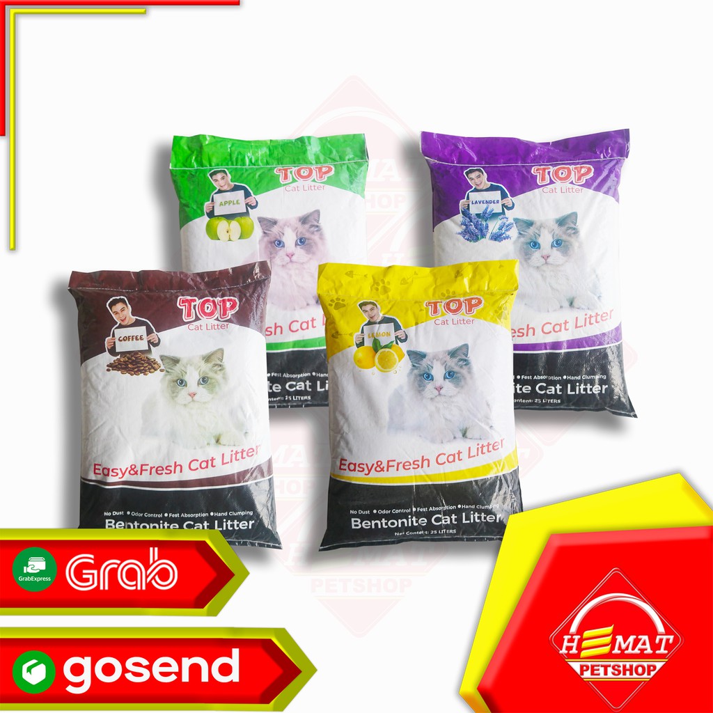 [GOSEND] Pasir Kucing Top Cat Litter Bentonite 25 Liter / Gumpal Wangi 25 Litter