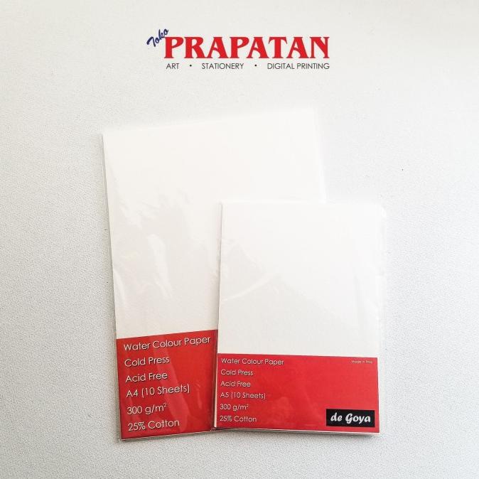 

DE GOYA WATERCOLOR PAPER 300GSM A5/A4 10 LEMBAR / KERTAS CAT AIR - A5