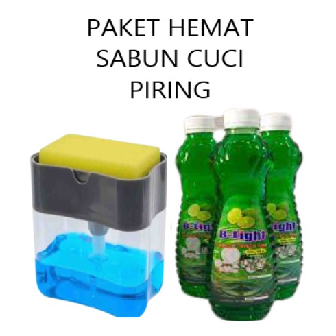 PROMO SABUN CUCI PIRING 1 PCS + DISPENSER SABUN / SABUN B-LIGHT