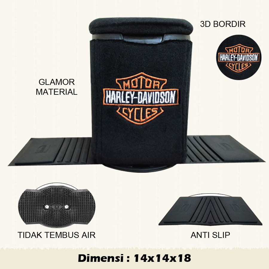 Tempat Sampah Mobil Harley Davidson - Tempat Sampah Mobil Karakter Harley Davidson