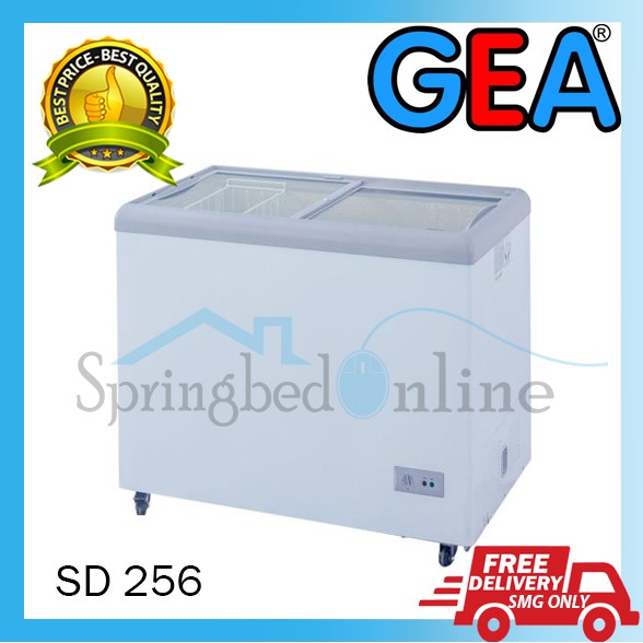 Sliding Flat Glass Freezer GEA 220 Liter - SD 256 - Lemari Es