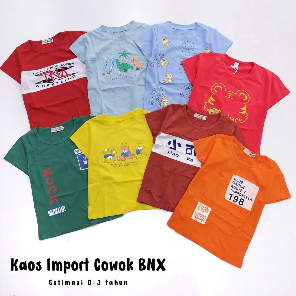 0-3 Thn Kaos Import Baby Anak Cowok Cewek Unisex