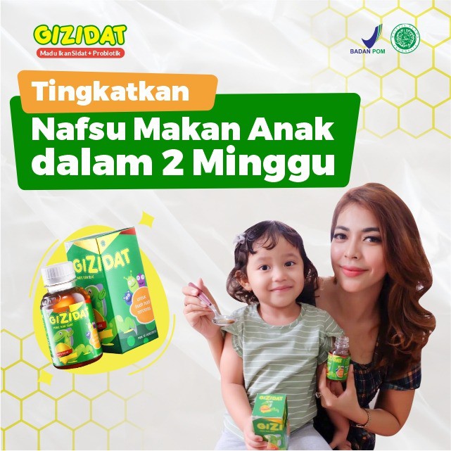 Paket 10 Botol Gizidat Original - Vitamin Penambah Nafsu Makan Anak Sehat Cerdas - Madu Gemuk Badan