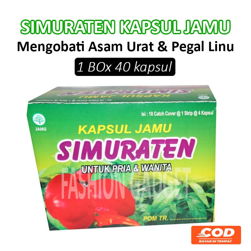 Simuraten 1 box 40 Kapsul Jamu Tolak Asam Urat dan Pegal Linu Obat Asam Urat Jamu Pegal Linu Jamu Simuraten