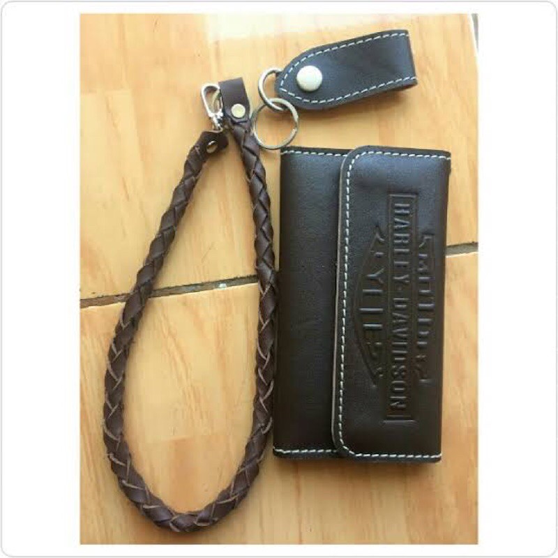 Dompet kulit Harley Davidson Free Tali kulit