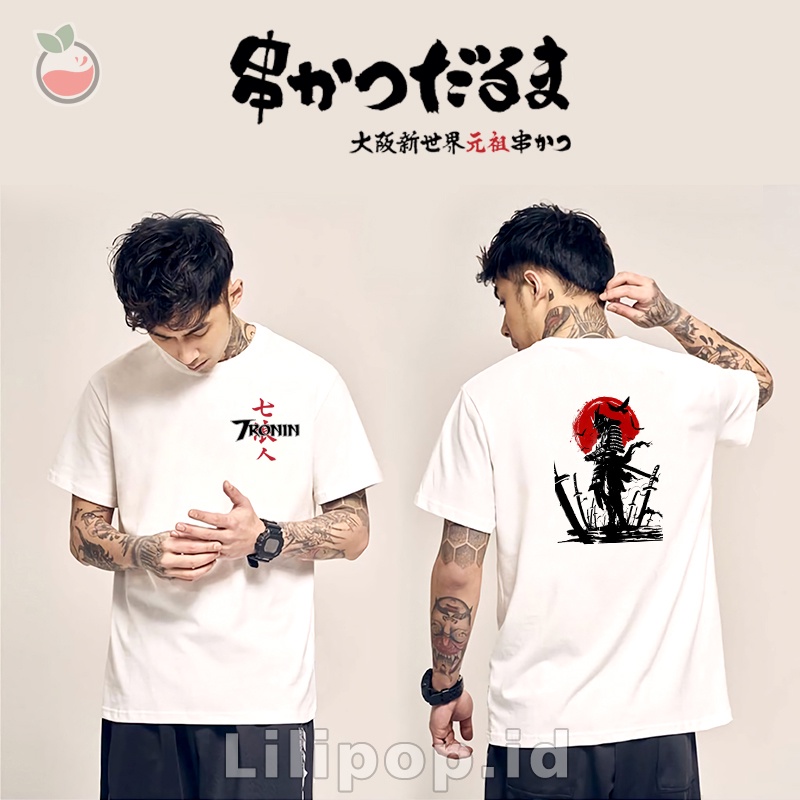 Lilipop Kaos Pria Samurai Warrior Jepang Baju Distro Basic Tshirt Kasual